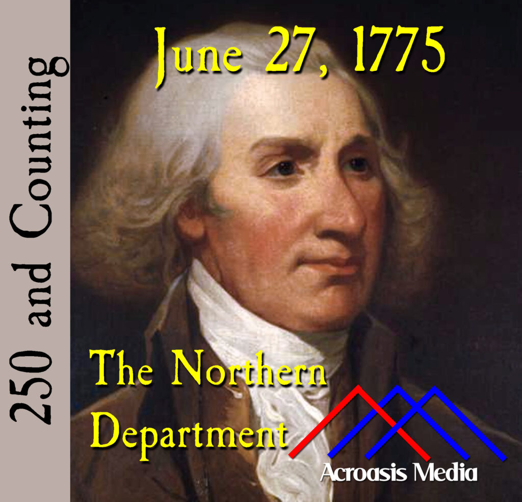 Cover art for June 27, 1775: Portrait of Philip Schuyler, Mirror-image copy of a portrait of Philip Schuyler. Painted by Jacob H. Lazarus (1822-91) from a miniature painted by John Trumbull. 