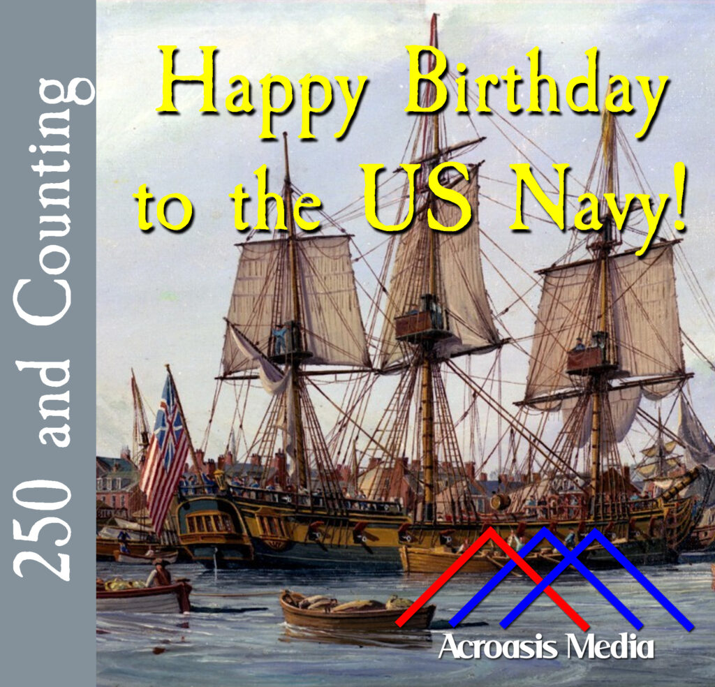 Cover art for October 13, 1775: The Continental ship ALFRED, oil, by W. Nowland Van Powell. Meant to commemorate the official commissioning of the ship on December 3, 1775.