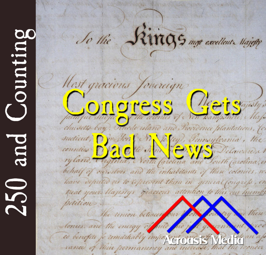 Cover art for November 1, 1775: Page 1 of the Olive Branch Petition (detail). Via Library of Congress.