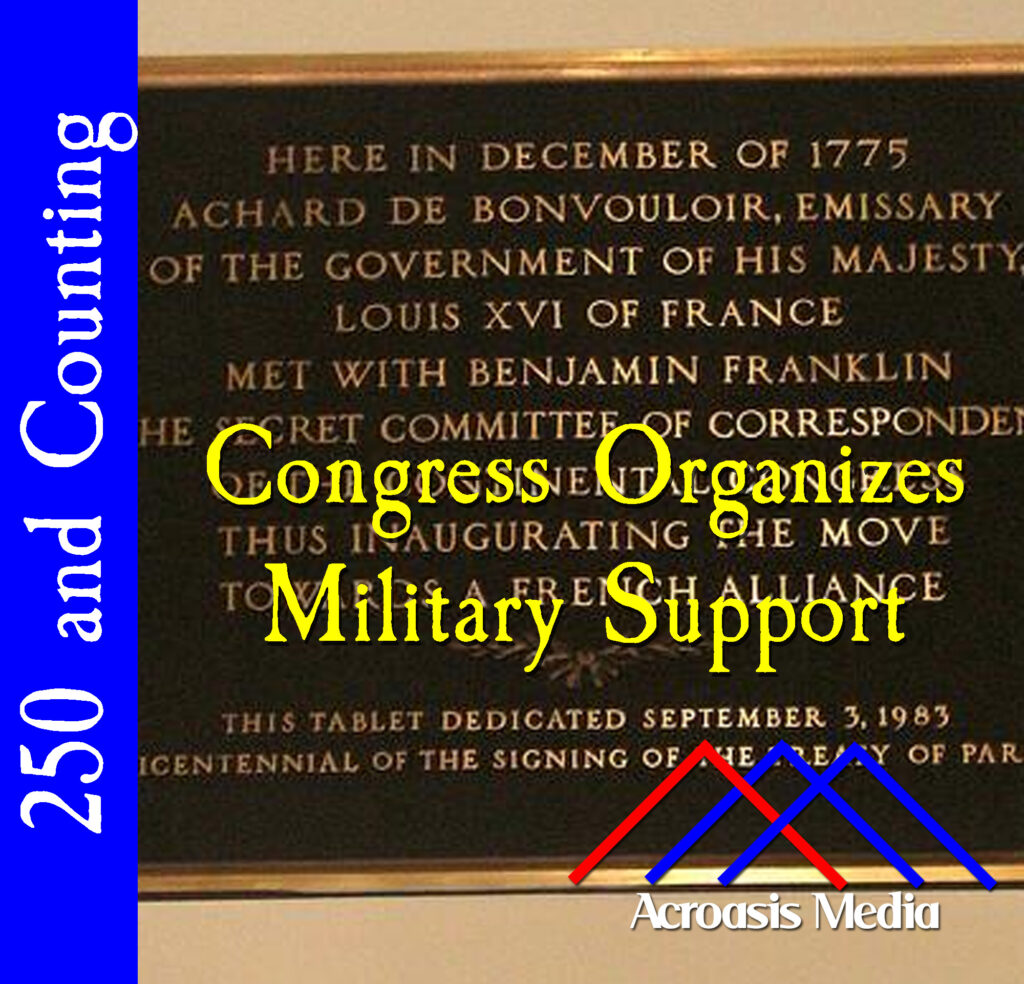 Cover art for December 28, 1775: plaque commemorating the table where the Secret Committee met with Julien Alexandre Achard de Bonvouloir.