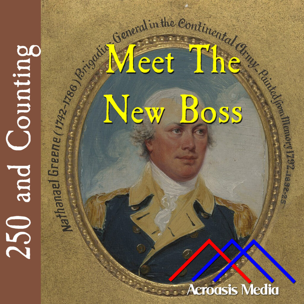 Cover art for March 20, 1776: portrait of Nathaniel Greene "painted from memory" by John Trumbull, 1792. via Yale University Art Gallery.