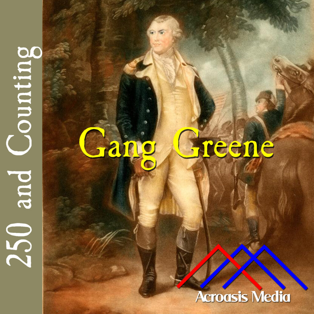 Cover art for April 1, 1776: Portrait of Nathaniel Greene. This was a mezzotint created by Valentine Green in 1785, after an original painting by Charles Willson Peale. This is from a little later in the war, during Greene's time in the South.