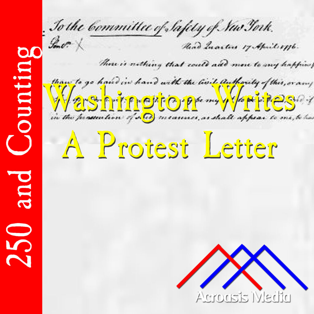Cover art for April 17, 1776: detail of the letter from Washington to the NY Committee of Safety. via Village Preservation, a group dedicated to preserving the heritage and cultural history of the Greenwich Village area.