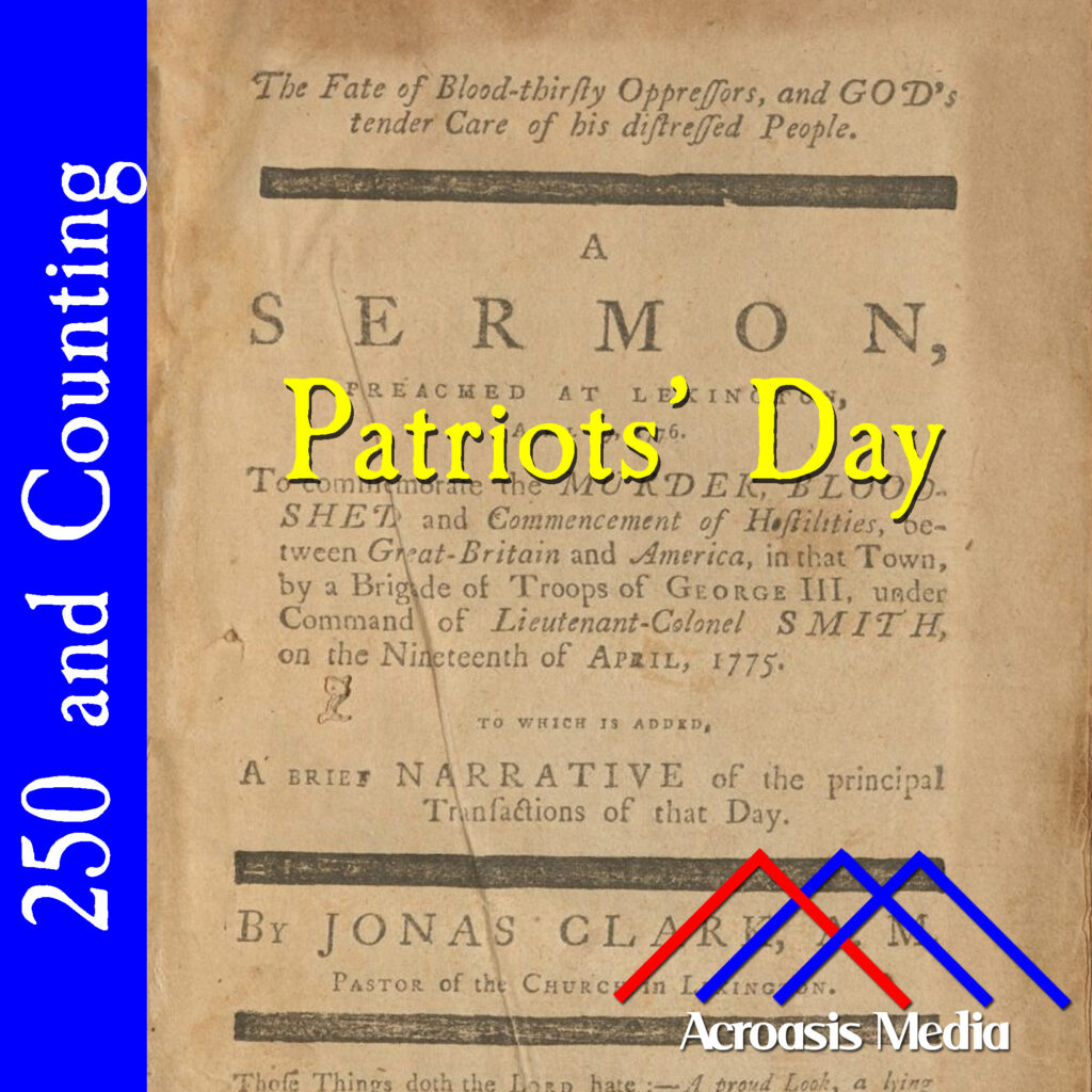 Cover art for April 19, 1776: Jonah Clarke's published edition of his sermon marking the first anniversary of the battles at Lexington and Concord.