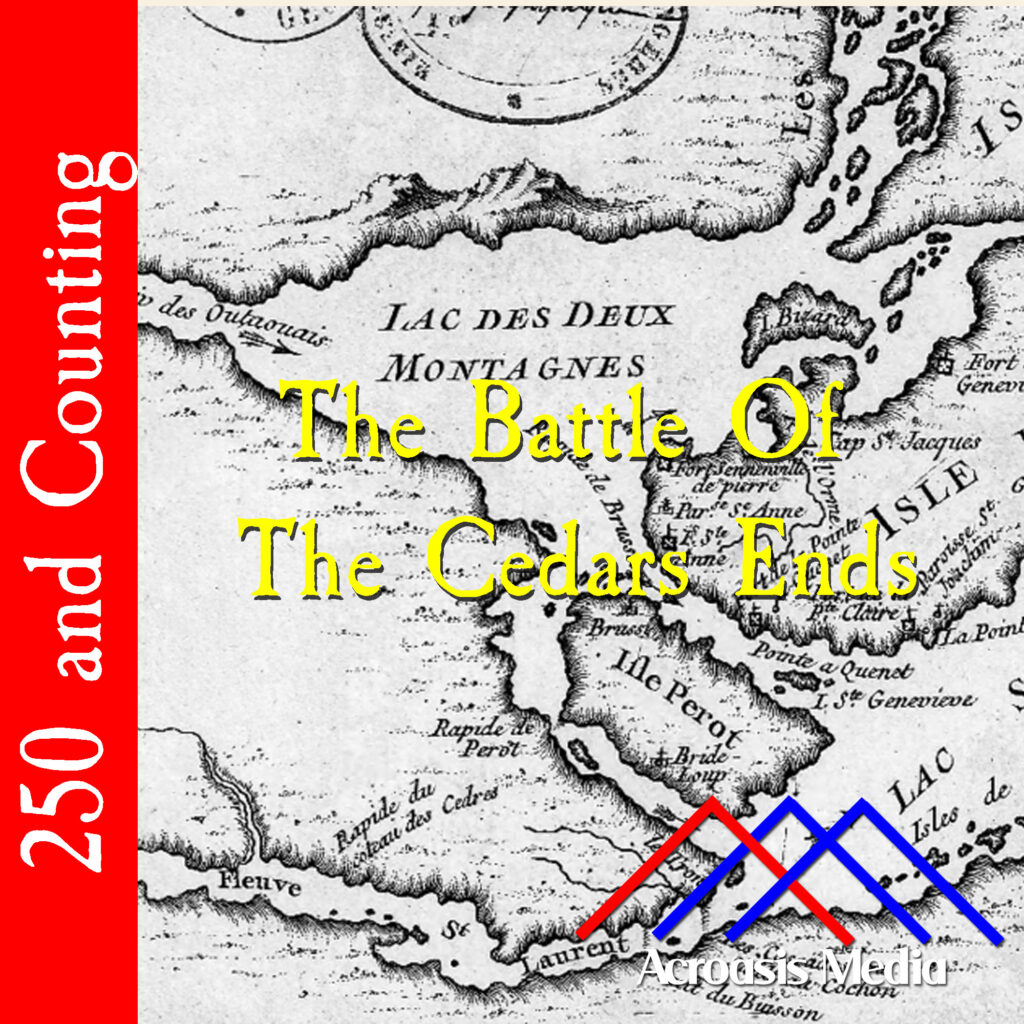 Cover art for May 26, 1776: detail of a 1764 map of the western end of the Isle of Montreal. The Cedars ("des Cedres") can be seen at bottom left.