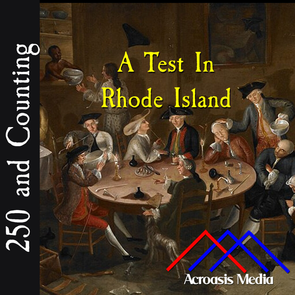 Cover art for June 16, 1776: "Sea Captains Carousing in Surinam," from 1755 featuring the governor being doused with punch and vomit. via Wikipedia. 