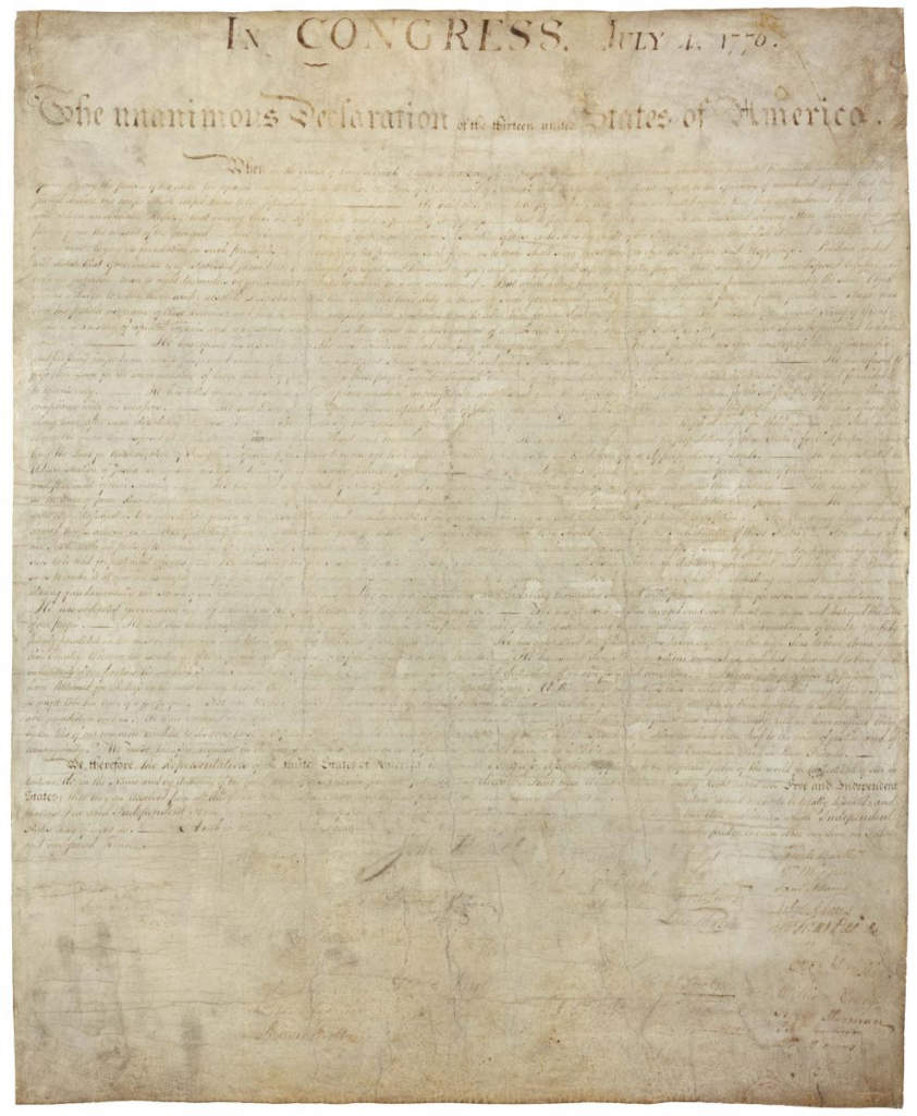 modern-day image of the Declaration.