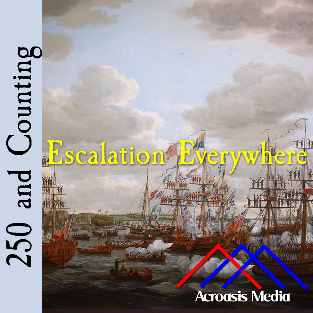 Cover art for August 1, 1776: "The Arrival of Princess Charlotte at Harwich" by John Clevely the Elder, 1761.