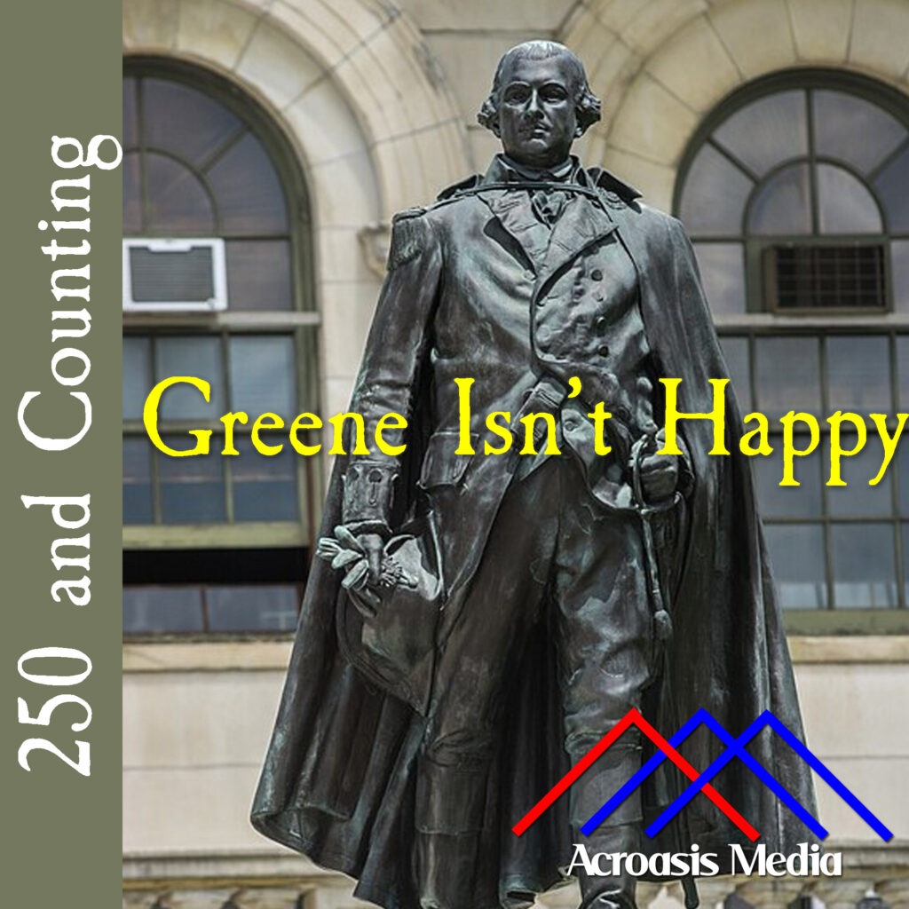 Cover art for August 15, 1776: Statue of Nathaniel Greene at the Rhode Island State House.
