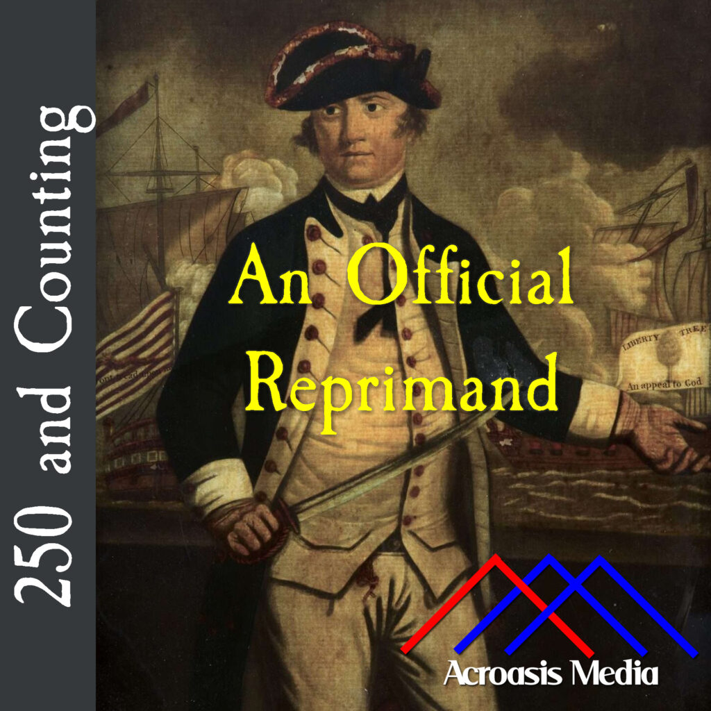 Cover art for August 16, 1776: a 1776 reverse-glass portrait of Esek Hopkins, artist unknown. Now at the Rhode Island Historical Society.