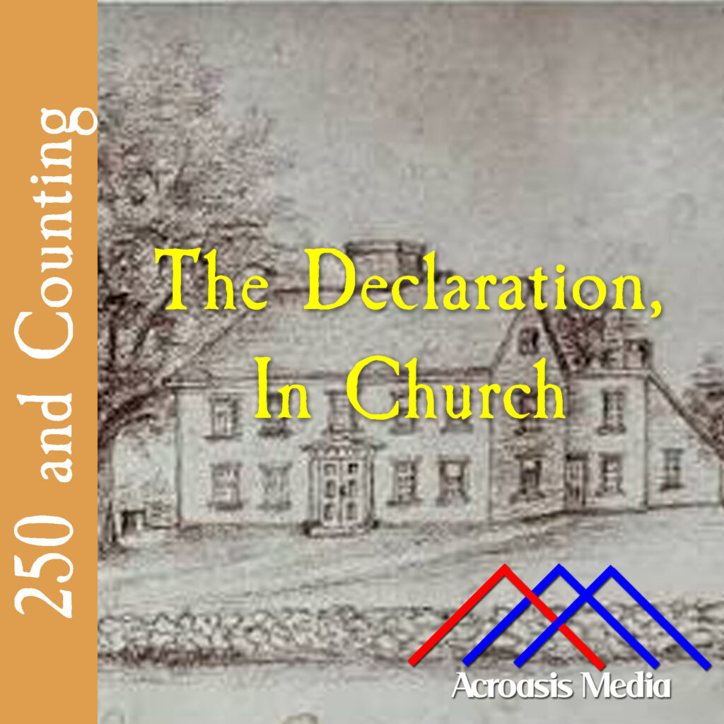 Cover art for August 18, 1776: the Reverend Dunbar's home in 1776, in Canton, MA.