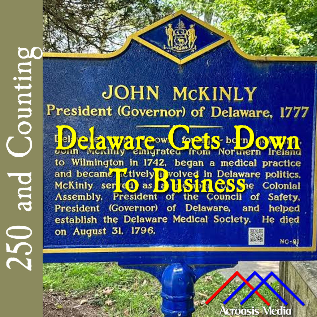 Cover art for October 20, 1776: the historical marker located in Wilmington, Delaware, celebrating the state's first governor and the only one born in a different country.